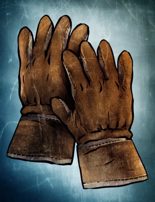 Thick leather gloves